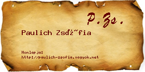 Paulich Zsófia névjegykártya