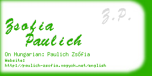 zsofia paulich business card